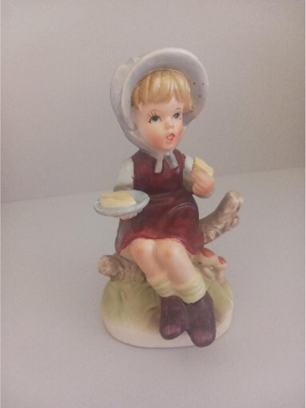 Vintage Napcoware Porcelain Figurine ~ Girl Eating Cake ~ # C8420